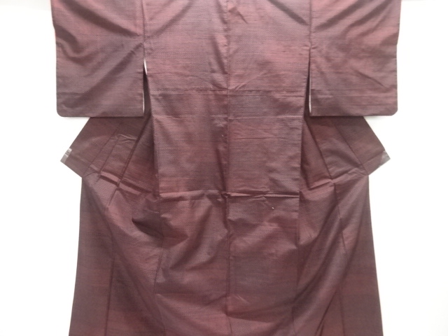 JAPANESE KIMONO / TOKAMACHI TSUMUGI / WOVEN ABSTRACT STRIPE